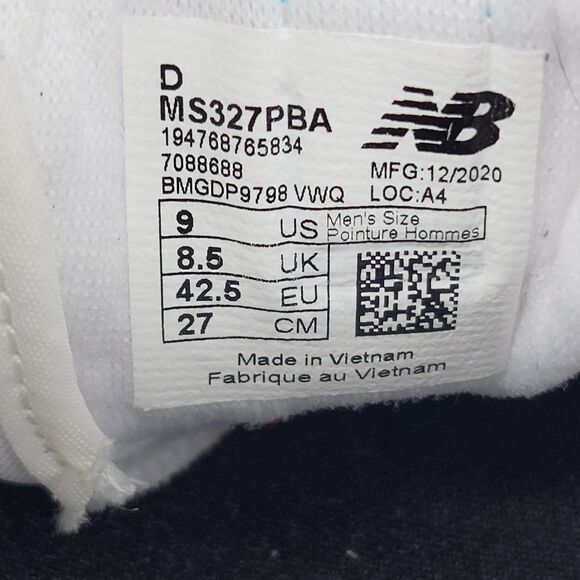 New Balance 327 Shoes Mens Size 9 Blue White Black Athletic Running - Picture 9 of 9